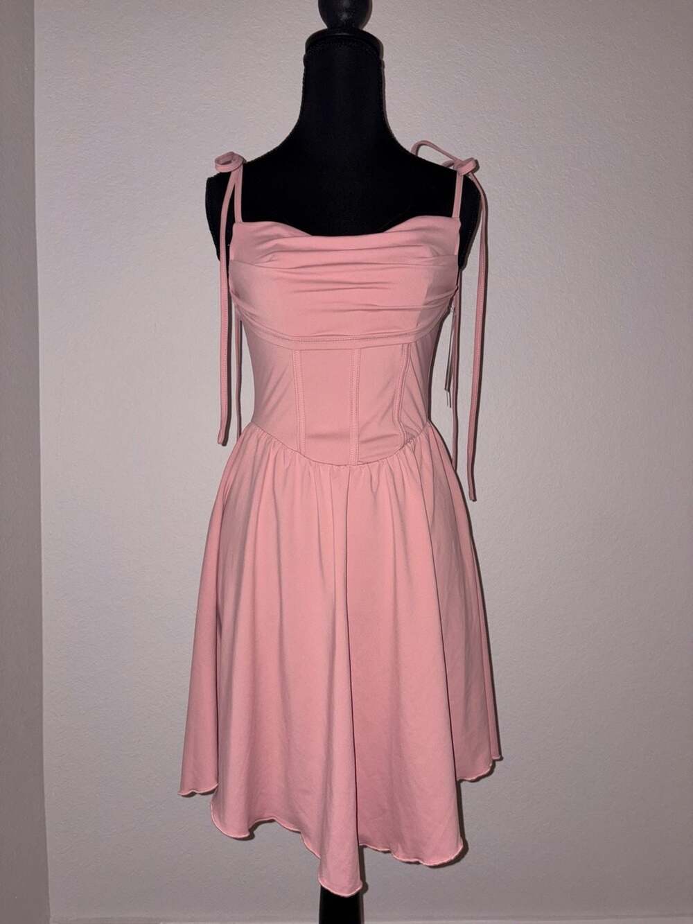 Cider baby pink corset mini dress